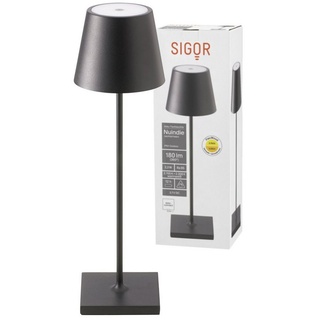 SIGOR LED Tischleuchte Tischleuchte NUINDIE Nachtschwarz, Dimmbar, 1 LED Platine, 2700 Kelvin schwarz