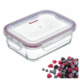 Westmark Glas-Frischhaltedose rot/weiß 1,04 l