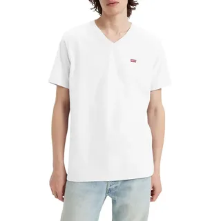 Levi's Herren T Shirt Housemark Tee mit V Neck Weiß l