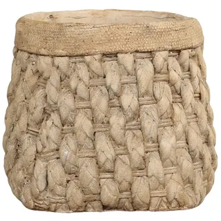 Chic Antique Corte Übertopf mit Flechtoptik, H14/Ø16 cm, antik natur
