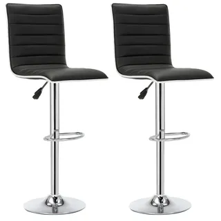 Intimate WM Heart Barhocker 2er Set Höhenverstellbarer Barhocker | Drehbarer Barstuhl 2er Set mit Rückenlehne und Fußstütze Küchenhocker 36 x 40 x 116cm (Schwarz)