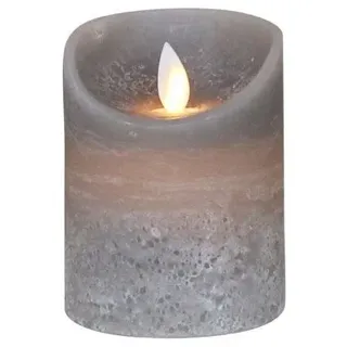 Chic Antique Kerze LED Rustic mit Timer, H10/D7,5 cm grau