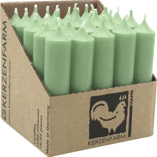 Stabkerzen aus Paraffin, 100/22 mm, Salbei, KERZENFARM HAHN, Brenndauer ca. 4h, 25 Stück pro Verpackung