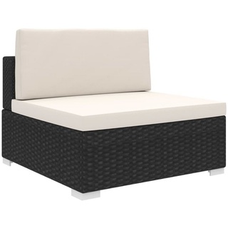 vidaXL Loungesofa Modular-Sofa-Mittelteil 1 Stk. + Auflagen Poly Rattan Schwarz, 1 Teile schwarz|weiß 70 cm x 52.5 cmvidaXL