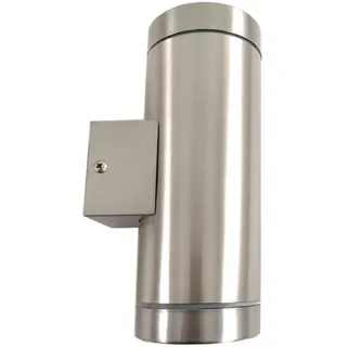 Trango IP44 Up & Down Light in Rund aus Edelstahl BS302 für Innen & Außen, Außenwandleuchte, Außenstrahler, Wandstrahler, Wandleuchte, Außenlampe geeignet für je 2x GU10 (ohne Leuchtmittel)