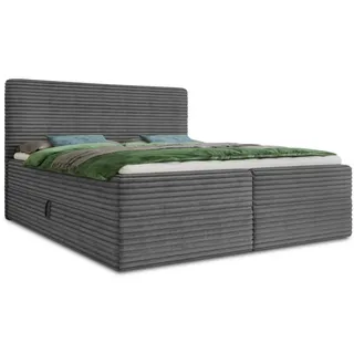 Sofnet Boxbett, Dunkelgrau, Textil, H3, Rechteckig, 180x200 cm, Schlafzimmer, Betten, Boxspringbetten