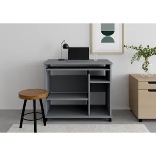 vogl möbelfabrik Computertisch Compi, PC-Tisch mit Tastaturauszug, platzsparend, Breite 72 oder 90 cm grau 90 cm x 76 cm x 50 cm