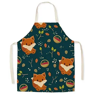 Eyands Kinderschürze zum Kochen und Backen - Niedliche Leinenmuster-Küchenschürze für Kinder zum Kochen und Malen, Gartenschürze - ca. 45 x 55,9 cm