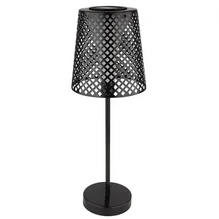 LED Solar Tischleuchte Garten Solartischlampe für Außen Balkon Solar Tischlampe Metall, schwarz, Lichteffekt, 1x LED 3000K, DxH 18x50cm