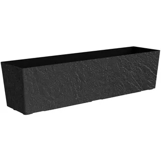 Dehner Blumenkasten Pflanzkasten Stone, Naturstein-Optik, verschiedene Größen, Kunststoff, mit integriertem Hydro-Power-Selbstbewässerungssystem schwarz