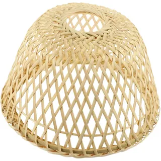 IMIKEYA Rattan Lampenschirm aus Bambus Handgefertigt Vintage Tischlampe Esszimmer Dekoration Beige