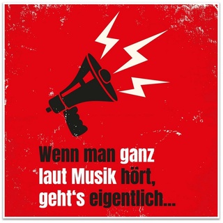 wandmotiv24 Poster Musik, Megafon, Spruch, Sprüche (1 St), Wandbild, Wanddeko, Poster in versch. Größen rot 50 cm x 50 cm x 0.1 cm