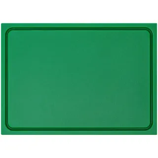 Muvell Schneidebrett Kunststoff HDPE500 | Grün 60x40x2 cm | Schneidbrett | Gastro Profi HACCP Obst & Gemüse Küchenbrett | 1 Seite mit Saftrinne |