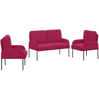 Sofagarnituren 3 Stk. Weinrot Sperrholz Vidaxl