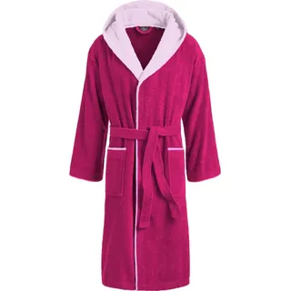 Egeria CAIRO Unisex Bademantel mit Kapuze für Damen und Herren - Berry - Gr. M - M