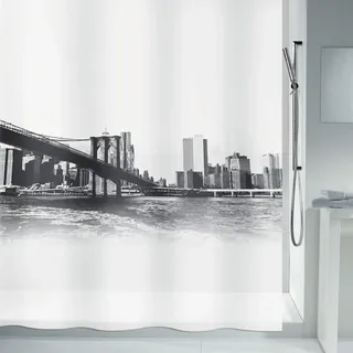 Spirella Duschvorhang New Brook 180 x 200 cm grau/schwarz