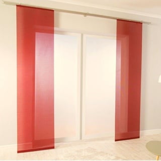 Vorhang, dynamic24, (2 St), transparent, 245x57cm Schiebevorhang Gardine transparent Flächenvorhang Vorhänge rot