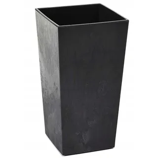 HowHomely Blumentopf Schwarz 68 x 35 x 35 cm Pflanzkübel Groß Außen - Blumenkübel mit Pflanzkübel Einsatz - Pflanzkübel Rechteckig Betonoptik für Wohnzimmer oder Garten