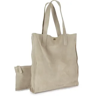 ELBSAND Schultertasche Leder Beige