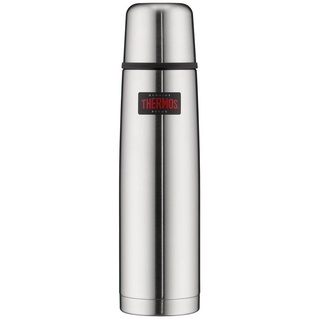 THERMOS Thermoflasche Kanne Light&Compact Isolierflasche, Isolierkanne Thermo Flasche Kaffee Becher silberfarben 1000 ml - 32 cm