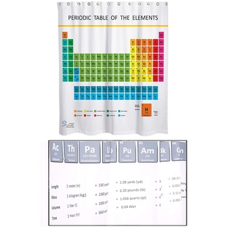 Binnan Duschvorhang Periodensystem Badezimmer Vorhang 180x180cm Antischimmel & wasserabweisender Duschvorhang