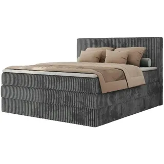 MKS Meble Boxspringbett mit Bettkasten - Grau - Maße (cm): B: 206 H: 119