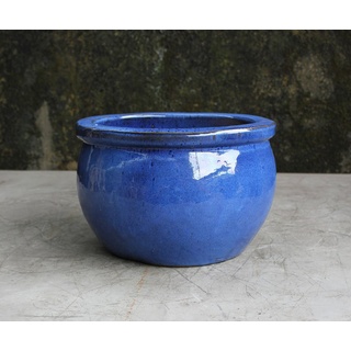 Teramico Pflanzkübel Blumentopf Keramik "Bavaria" 30x18cm Blau, 100% Frostfest blau