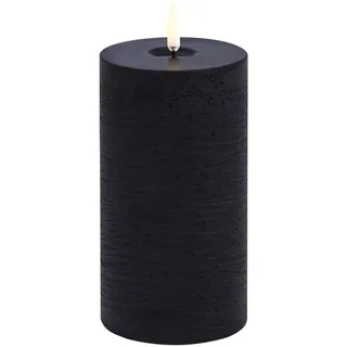 Uyuni LED Stumpenkerze 7,8x15cm melted rustic forest black