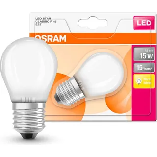 Osram LED Leuchtmittel Star Classic P 1,5W E 27, Tropfenform, warmweiß