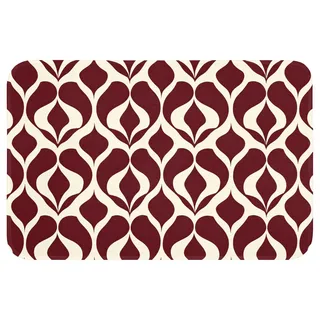 OnlyWow Badematte Rot - Tropfenmuster - Grafik, Höhe 10 mm, Polyester, Rechteckig, Badezimmerteppich, Badteppich, Rutschfest, Badvorleger, Waschbar rot Rechteckig | 60 cm x 40 cm x 10 mm
