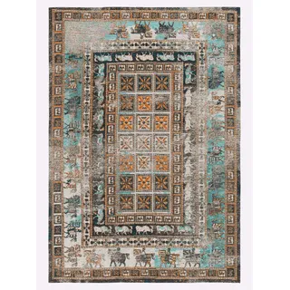 Teppich HEINE HOME Gr. 2, bunt (türkis, bunt), B:80cm H:7mm L:160cm, Baumwolle, Kunstfaser, Polyester, Teppiche, Teppich