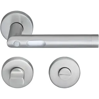Meintürgriff Drückergarnitur Orbit Edelstahl Silber/Weiß