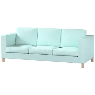 Sofahusse Karlanda 3-Sitzer Sofa nicht ausklappbar kurz, Cotton Panama, Dekoria blau