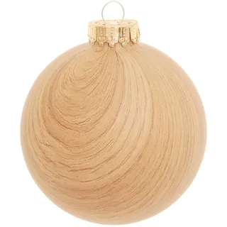 Krebs Glas Lauscha Weihnachtsbaumkugel Holzoptik 1-tlg. 10cm