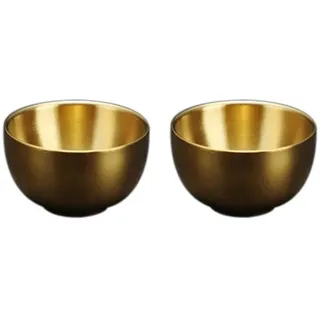 Flaroey 45 Ml Sake-Becher Aus Edelstahl, Doppelschichtig, Mini-Weißweinbecher für Tee, Wasserbecher, Küchentrinkgeschirr im Industriestil, A