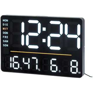 Tischuhr AMS, schwarz, Tischuhren, Quarzuhr, Wohnzimmer, Esszimmer, automatischer Kalender