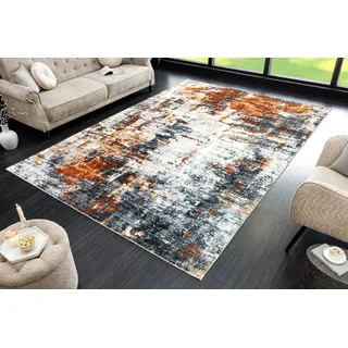 riess-ambiente Designteppich MODERN ART XXL 350x240cm grau kupfer · moderner Kurzflor-Teppich, rechteckig, Höhe: 8 mm, Wohnzimmer · Fußbodenheizung-geeignet · Indoor · Grafikmuster grau