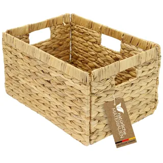 HMF Aufbewahrungskorb geflochten aus Wasserhyazinthe passend für Billy 35 x 25 x 20 cm beige