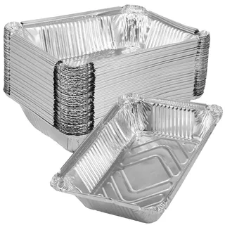 KTCINA 50 Stück Grill Aluschalen Alu Grillschalen 22x16x5cm Einweg Schalen Aus Aluminiumfolie 1000 Ml Alu Grillschalen Einweg Aluminiumfolien Lebensmittelbehälter Zum Backen Kochen
