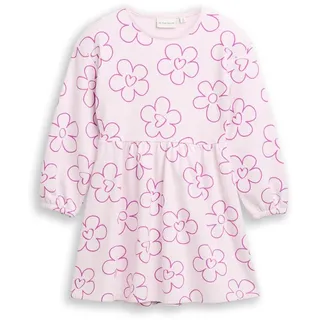 Tom Tailor Mädchen Sweatshirt-Kleid mit Blumenmuster, rosa, Geblümt, Gr. 92/98