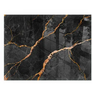 Tulup Funkenschutzplatte Eleganter Marmor 80 x 60 cm Schwarz
