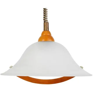 BRILLIANT Lampe Torbole Pendelleuchte 36cm Rollizug buche/messing/weiß   1x A60, E27, 60W, geeignet für Normallampen (nicht enthalten)   Höhenverstellbar durch Rollizug