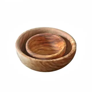 NATUREHOME Geschirr-Set 2-tlg. Set Schüssel Schalen Olivenholz 10 + 16 cm, Olivenholz goldfarben