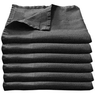 Casa Colori Geschirrtuch Microfaser Geschirrtücher 68 x 42 cm Polyester in 4 versch. Farben, (6er Set) grau