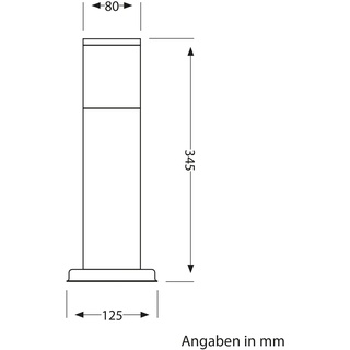 ledscom.de Wegelicht / Pollerleuchte / Gartenleuchte POLLY für außen, IP44, 35 cm, anthrazit, 1x G9 max. 10W