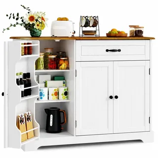 Xbro Küchenschrank mit 1 Schublade, 3-stufigem Türregal und großem Stauraum, Buffetschrank mit Kippsicherung und abgerundeten Ecken, für Küche, Wohnzimmer oder Schlafzimmer, 84 cm hoch,Vintage
