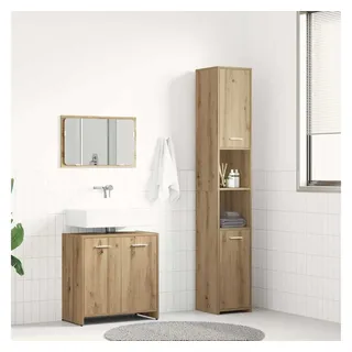 vidaXL Badmöbel-Set Artisan-Eiche 3-tlg. Braun