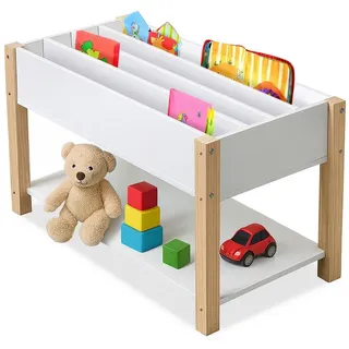 Relaxdays Kinderregal Relaxdays Kiefer 90 x 30 cm weiß