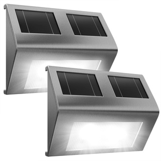 MONZANA® LED Solarlampe 2er Set Edelstahl IP65 Wasserdicht Hängend Solar Gartenbeleuchtung Solarleuchte Garten Außen