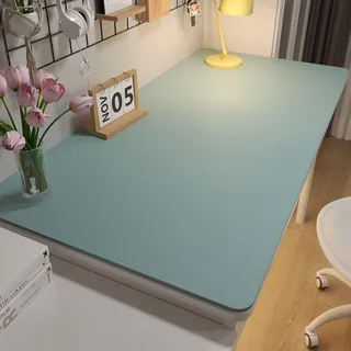 BESTORI Multifunktionales Schreibtischunterlage rutschfeste Wasserdichter Mauspad PU Leder Ultradünnes Mauspad für Büro und Zuhause Blau, 60 x 100 cm